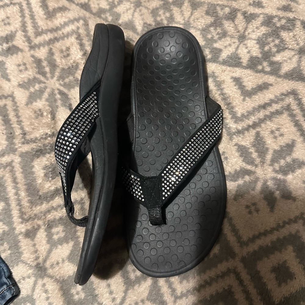 Black rhinestone Flipflops